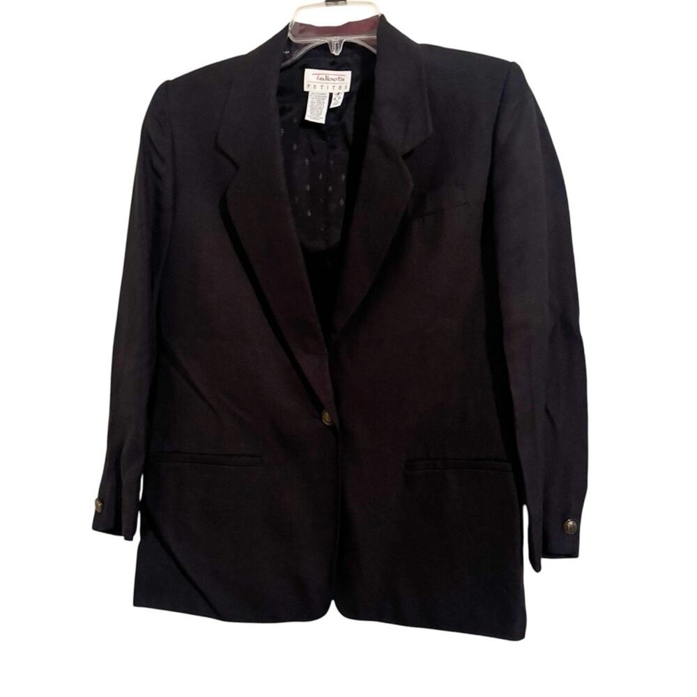 Talbots Linen Blend Lined Blazer Petite